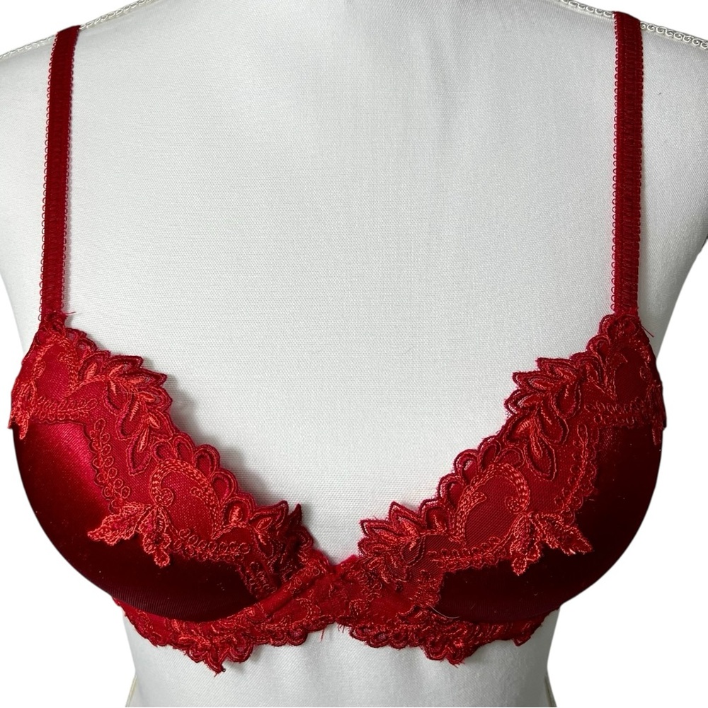 Ambrielle Padded Push-Up Scarlet Lace Bra 34A